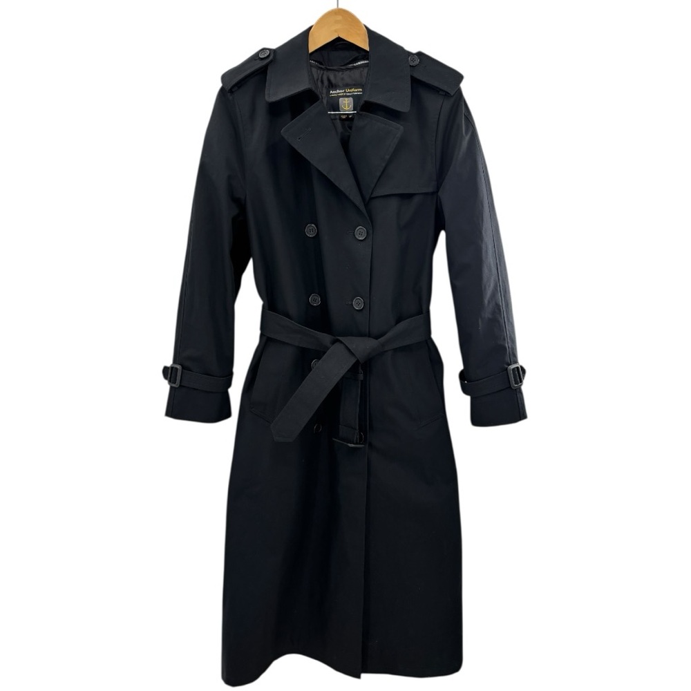 Anchor Uniform Black Trench Coat 8 Tall Heavyweight Workwear